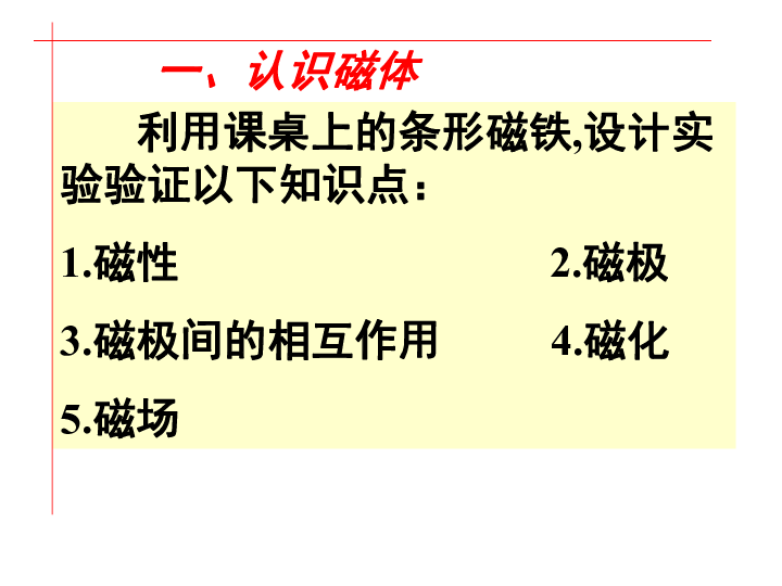 苏科版九下物理 16.1磁体与磁场  课件(20张PPT)