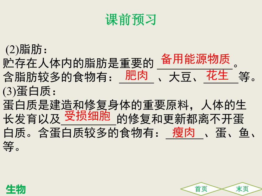 第二章 第一节食物中的营养物质 课件（共31张PPT）