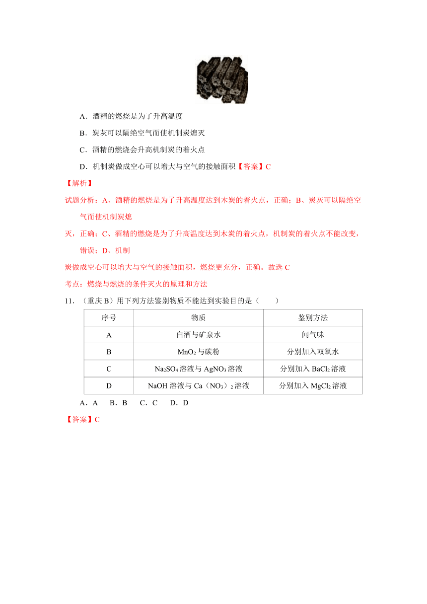 2016年全国各地中考化学选择题汇编（解析版）