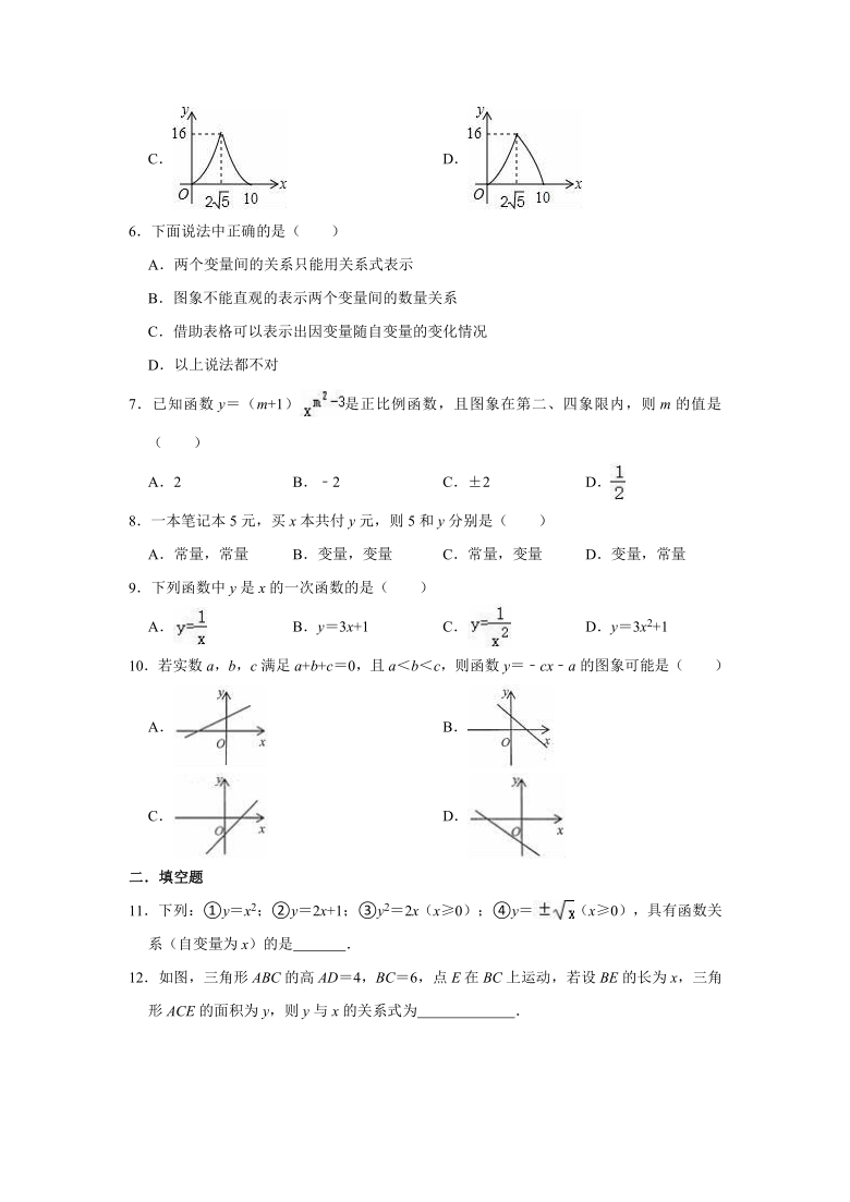 2020-2021学年湘教新版八年级下册数学第4章 一次函数单元测试卷（Word版有答案）