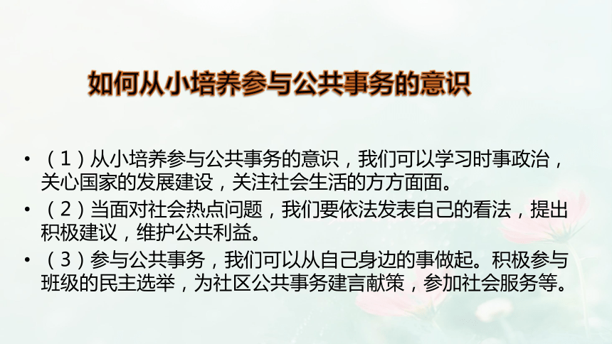 2.2.3 从小培养参与公共事务的意识 课件（10张PPT）