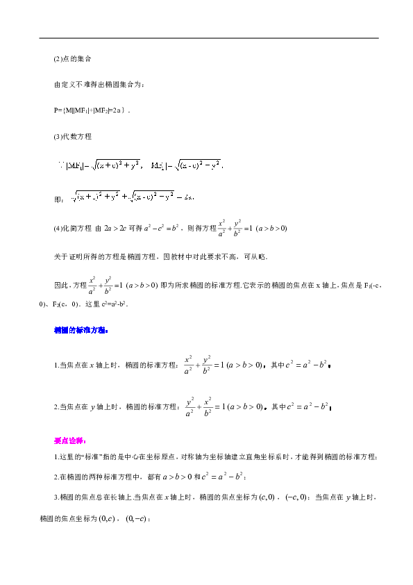 人教版高中数学理科选修2-1同步练习题、期中、期末复习资料、补习资料：13【提高】椭圆的方程
