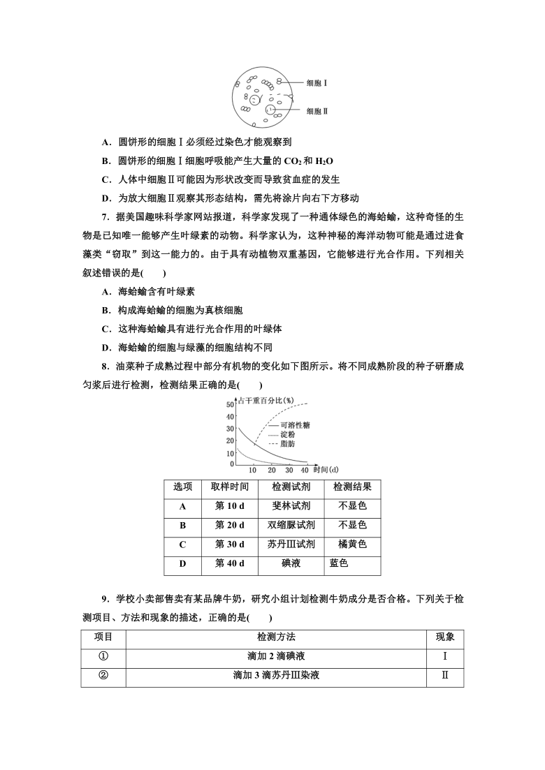 山东省潍坊市临朐县实验中学2020-2021学年高一九月月考生物试卷