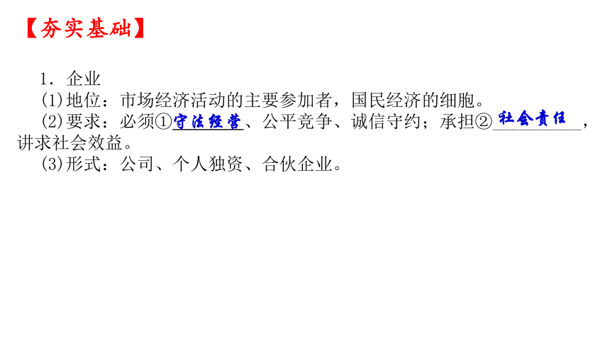 《经济生活》第五课 企业与劳动者 课件-2021届高三政治一轮复习(共40张PPT+1个内嵌视频)