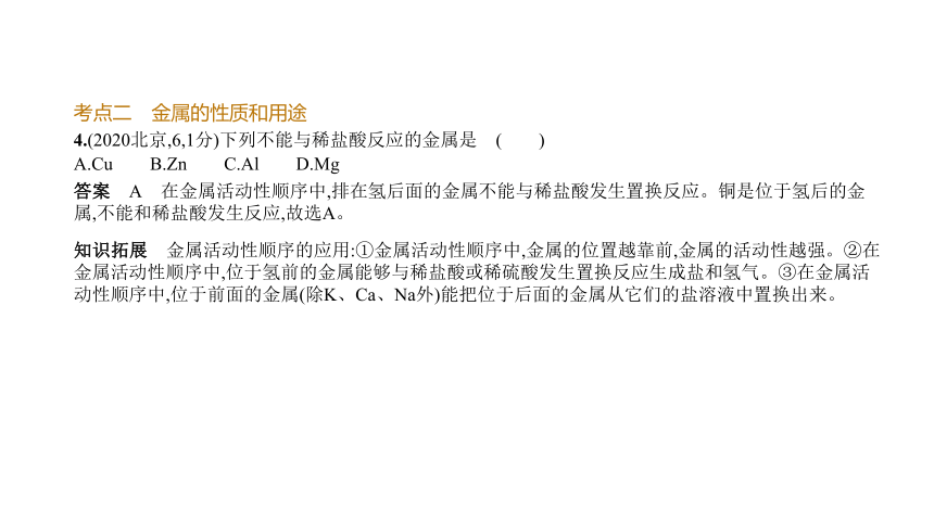 2021年化学中考复习全国通用 专题四　金属与金属矿物课件（107张ppt）