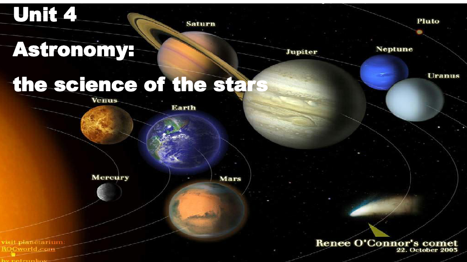 人教高中英语必修3Unit4  Astronomy: the science of the stars reading （共20张PPT）