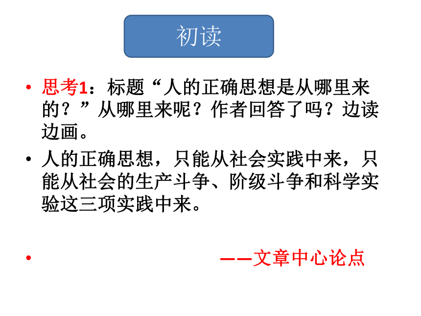 统编版高中语文选择性必修中册人的正确思想是从哪里来的课件20张ppt