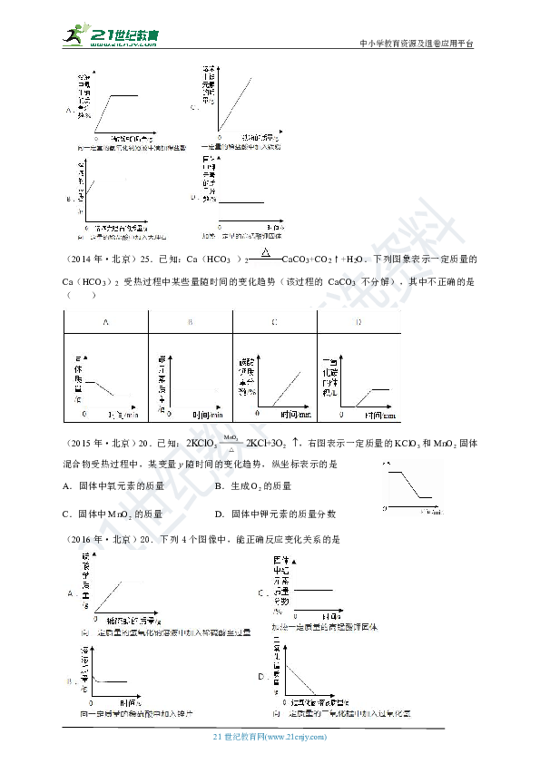 【备考2020】2009——2019年北京市中考化学高频考点汇编（七）