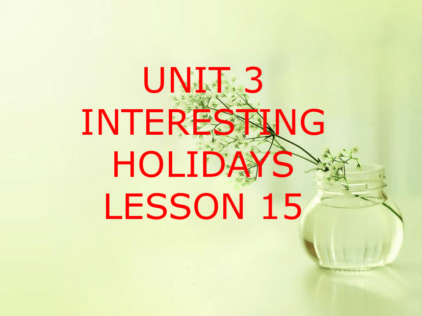 Unit 3 Interesting holidays  Lesson 15 课件  (共18张PPT)