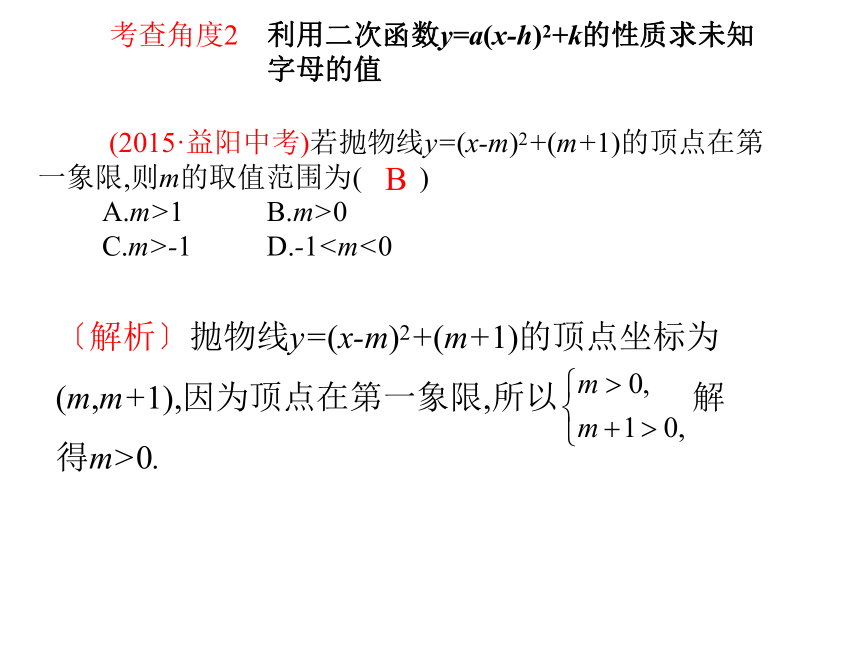 人教版九年级上册同步教学习题课件：22.1.3　二次函数y=a(x-h)2+k的图象和性质