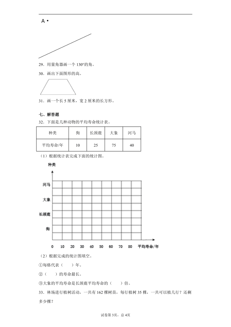 人教版2020-2021学年山东省临沂市兰陵县四年级上册期末教学质量监测数学试卷（word版 含答案）