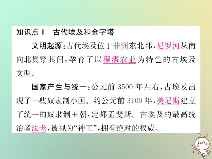 2018秋中华书局版九年级历史上册第1课古代埃及和两河流域文明课件（18张PPT）