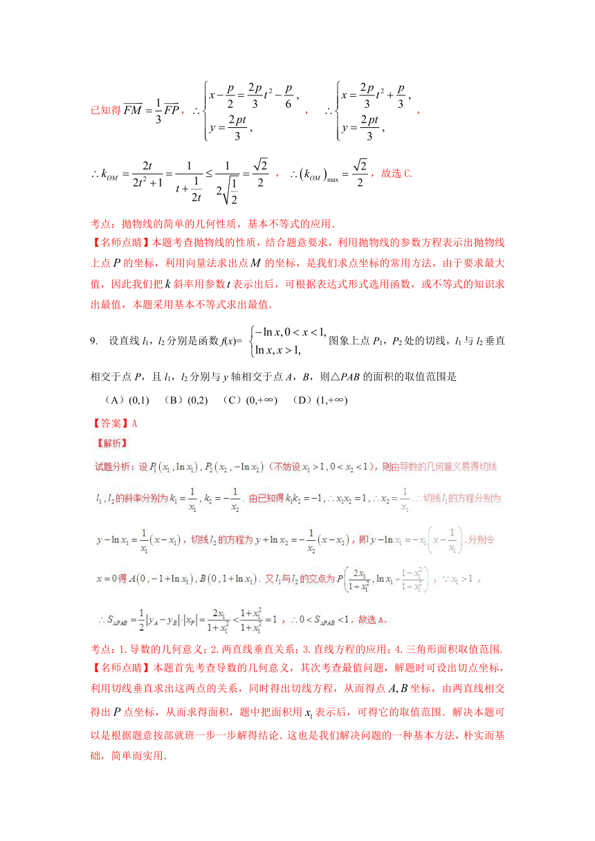 2016年高考四川卷理数试题解析（精编版）