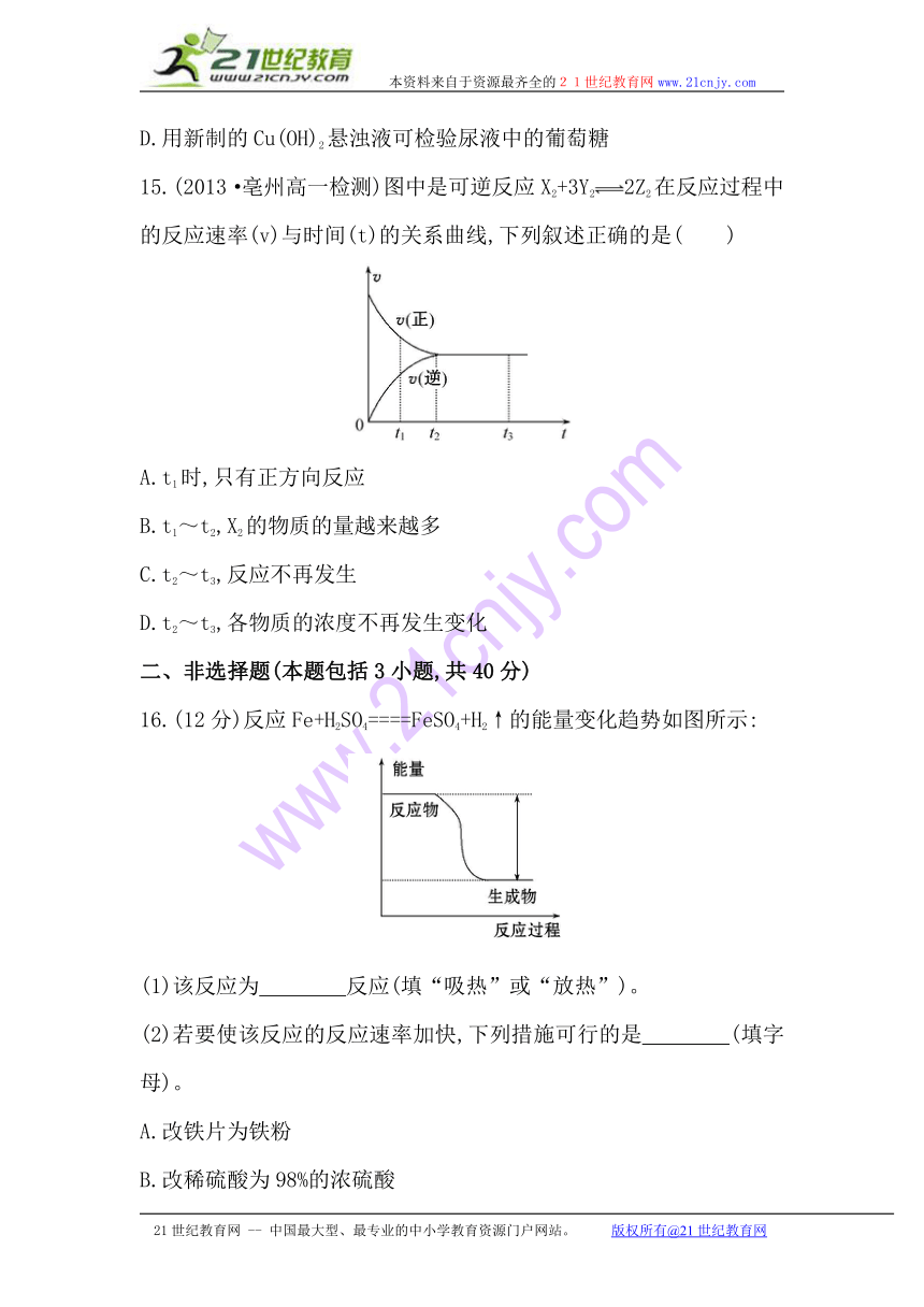 【综合测试 全程方略 人教版】2014年春高中化学必修二：第1-4章 综合质量评估（含新题详解）