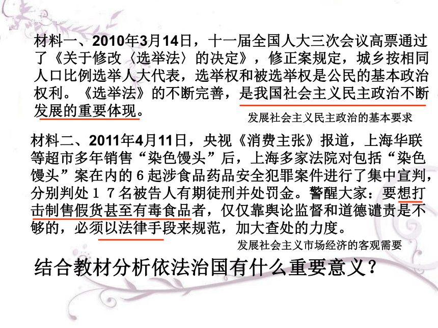 第二框 依法治国 课件