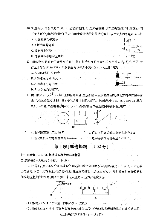 陕西省汉中市2018-2019学年高二下学期期末校际联考物理试题 扫描版含答案