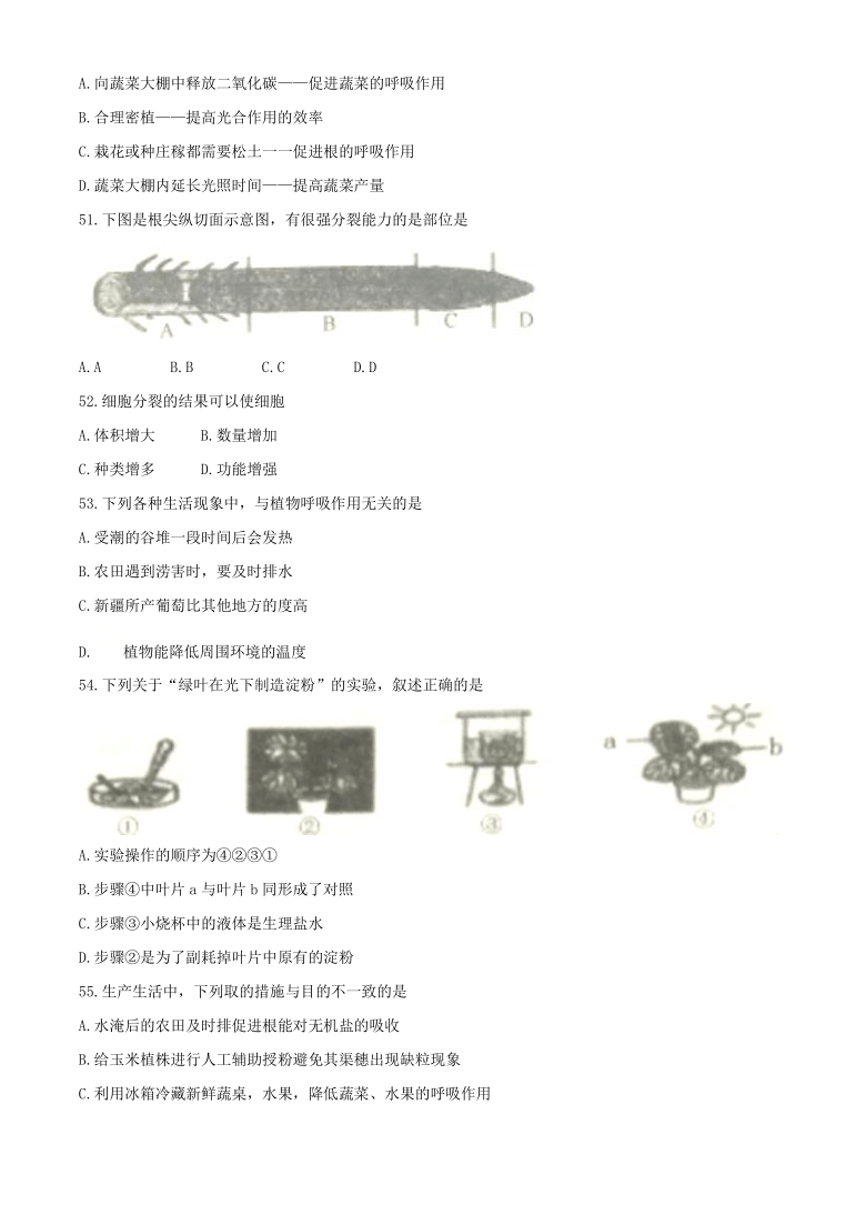 贵州省遵义市桐梓县2020-2021学年七年级上学期期末生物试题（ word版  含答案）