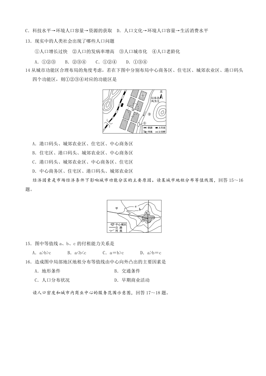 吉林省吉林油田实验中学2016-2017学年高一下学期期中考试地理试题 Word版缺答案