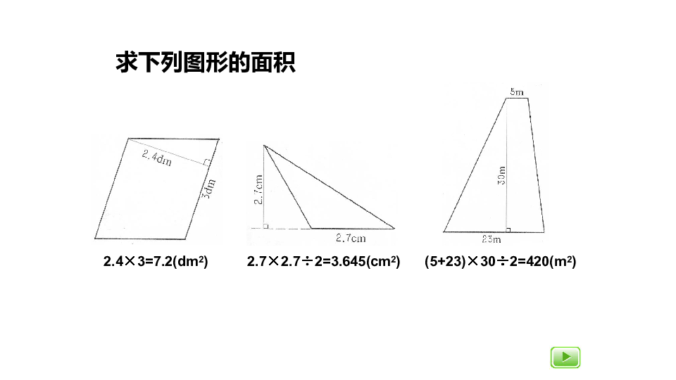 五年级上册数学课件图形的面积沪教版 (共22张PPT)