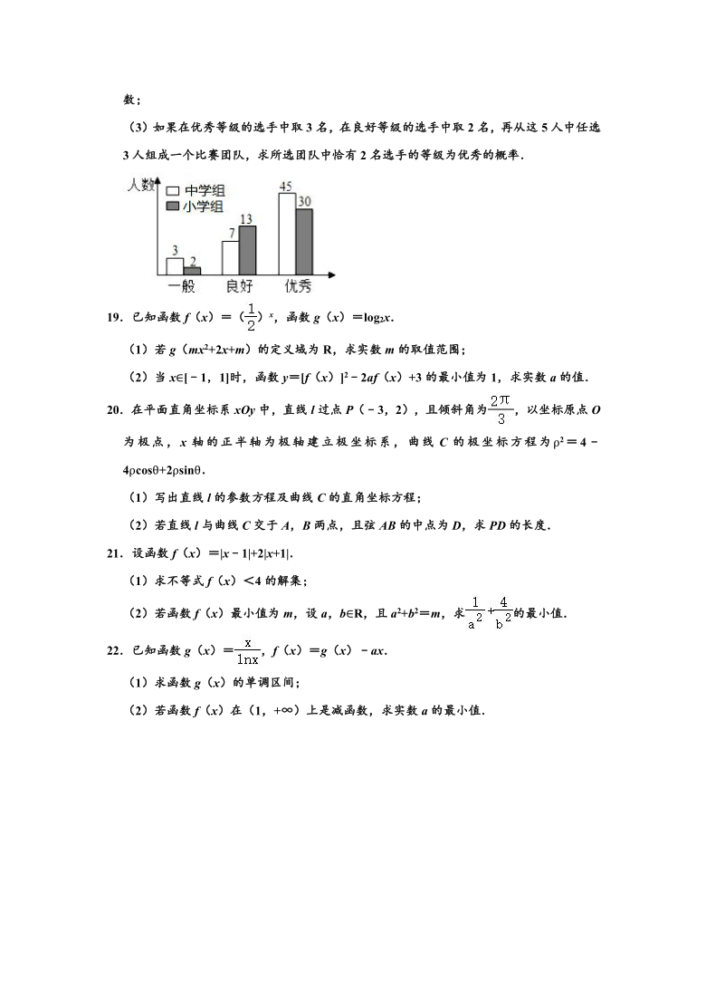 2019-2020学年江西省赣州市高二下学期期末数学试卷（文科） （Word解析版）