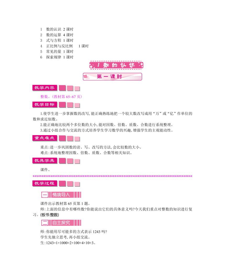 数学北师大版六年级下册总复习 全册教案