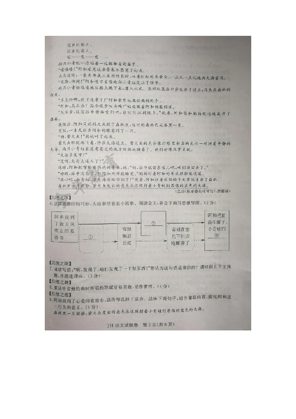 浙江省金华（丽水）市2020年初中学业水平考试语文试题（图片版含答案）