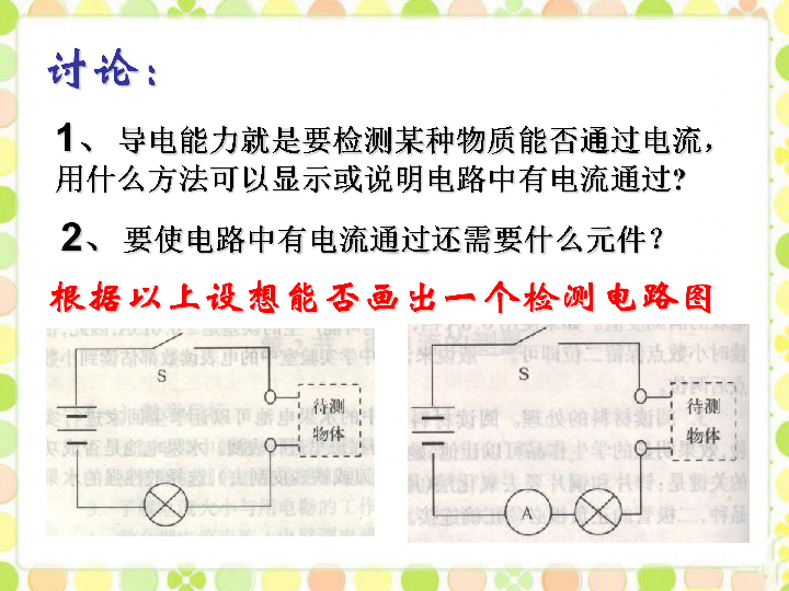 北师大版九年级上册物理 11.6《不同物质的导电性能》  课件 (20张PPT)