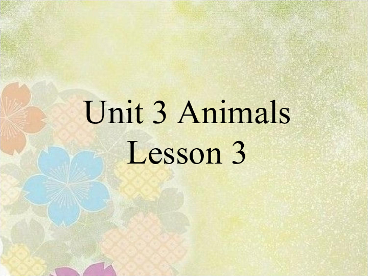 Unit 3 Animals Lesson 3 (共15张PPT)