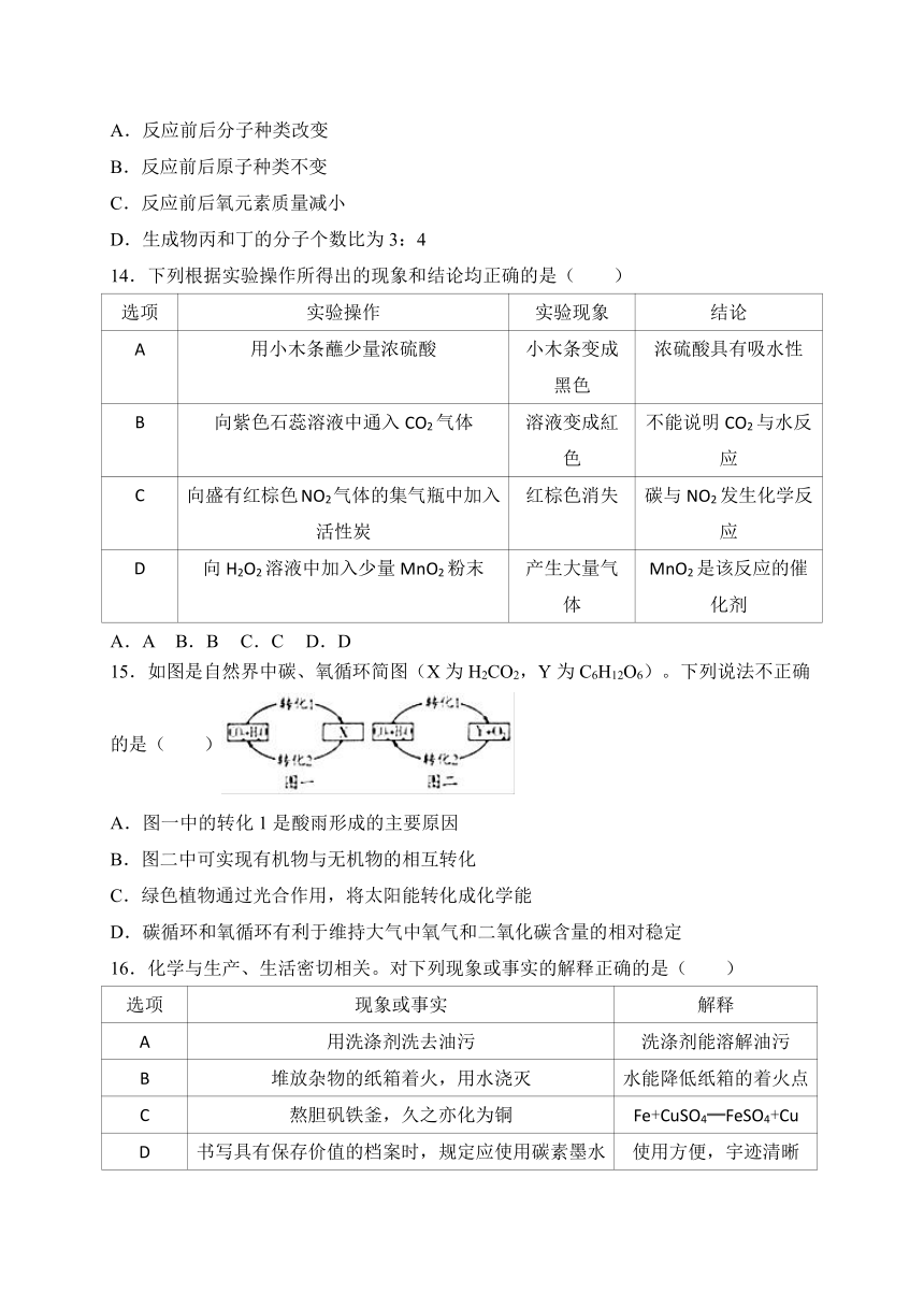 山东省潍坊市2018年中考化学试题（word版，含解析）