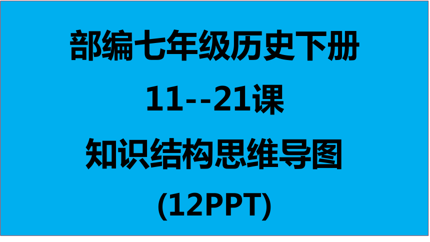 七年级历史下册第11--21课  知识结构思维导图  课件