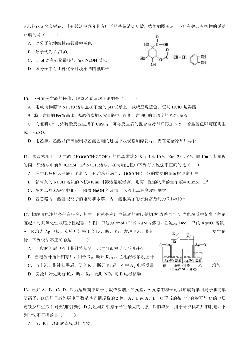 山东省潍坊市实验中学2017届高三下学期三轮复习过关（六）理科综合试题