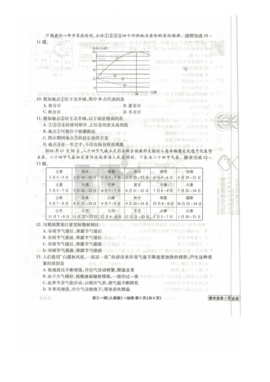 广西贺州市平桂区平桂高级中学2019届高三摸底考试地理试卷（PDF版，含答案）（解析版）