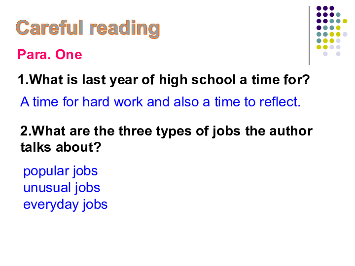 Unit 1 careers and skills Reading(1)：课件（25张）