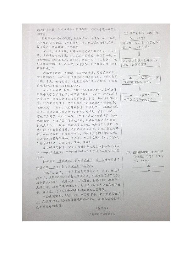 浙江省绍兴市新昌县2019-2020学年八年级下学期期末学业水平监测语文试题（图片版含答案）