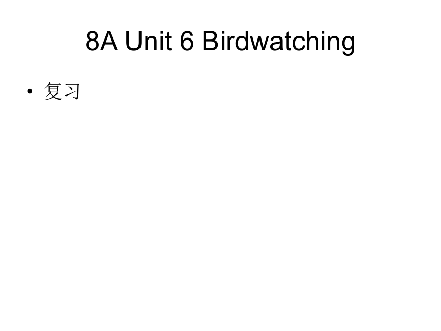 牛津译林版初中英语8A Unit6 Bird watching  复习课件
