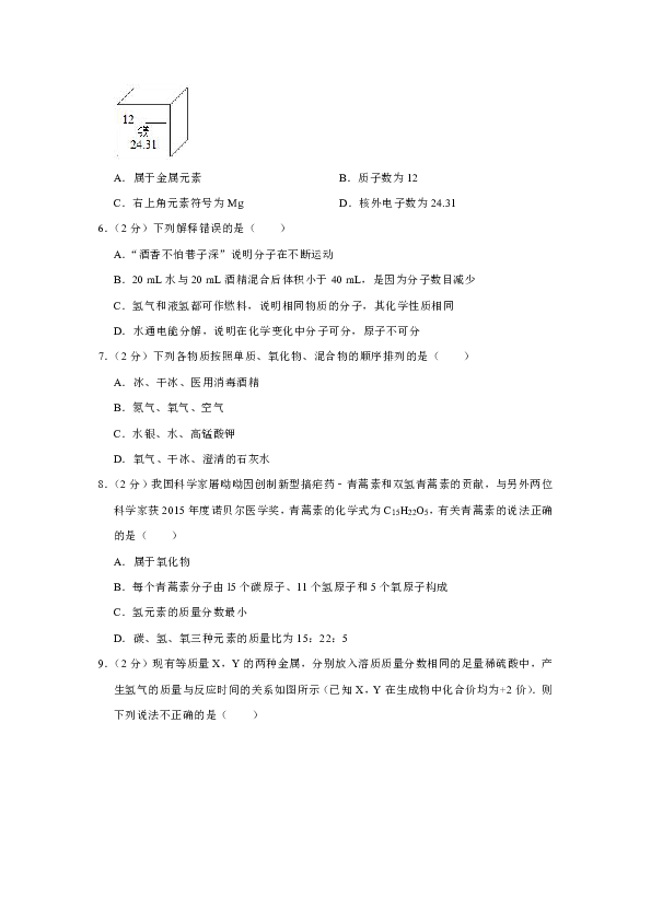 2018-2019学年山东省菏泽市巨野县九年级（上）期末化学试卷（解析版）