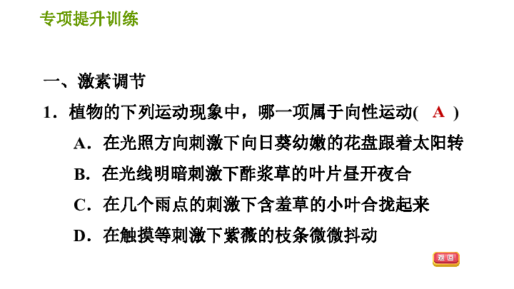 第3章 生命活动的调节 专项提升训练(六) 激素和神经调节  同步练习（课件 29张PPT）