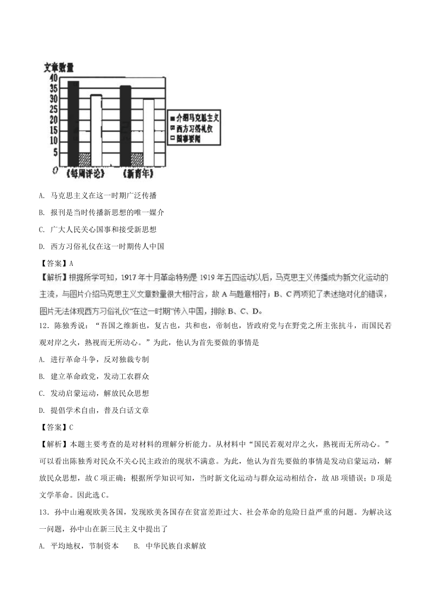 期末测试（二）-2017-2018学年高二历史同步单元测试卷（必修3）（解析版）