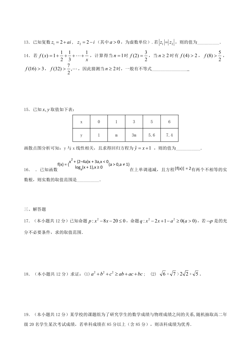 重庆市万州第二高级中学2016-2017学年高二下学期期中考试数学（文）试题