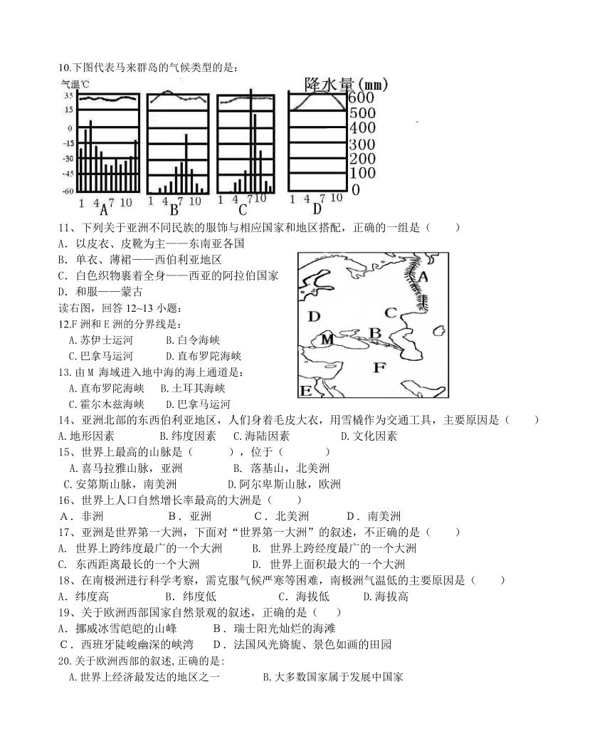 四川省眉山市仁寿县2017—2018年七年级下学期华兴联谊学校期中测试地理试题（Word版，含答案）