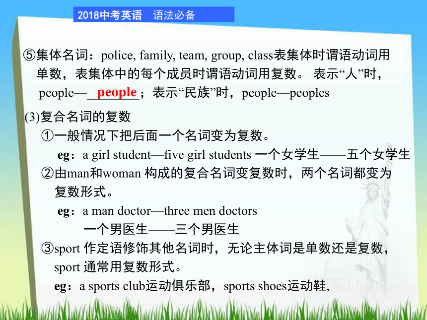 2018年中考英语总复习语法专题课件：专题一名词