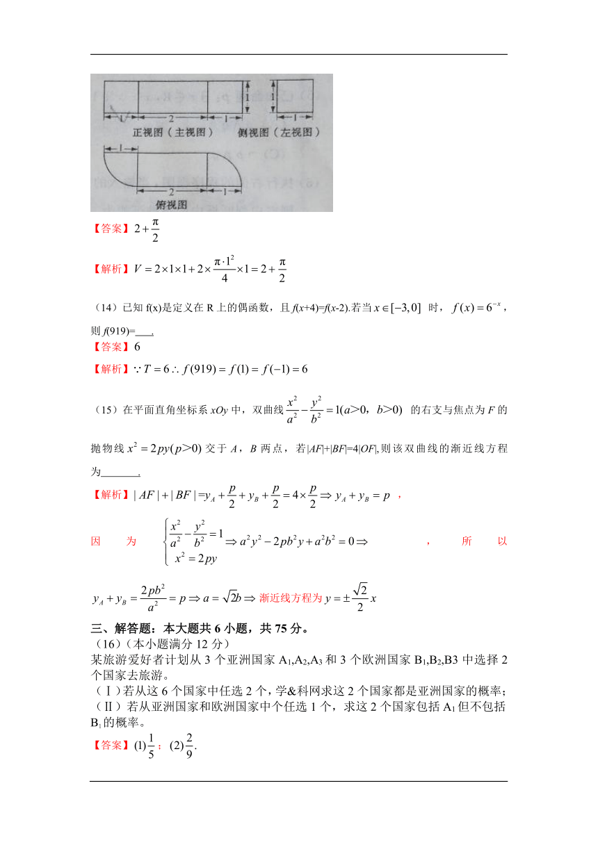 2017年高考山东卷文数试题（解析版）