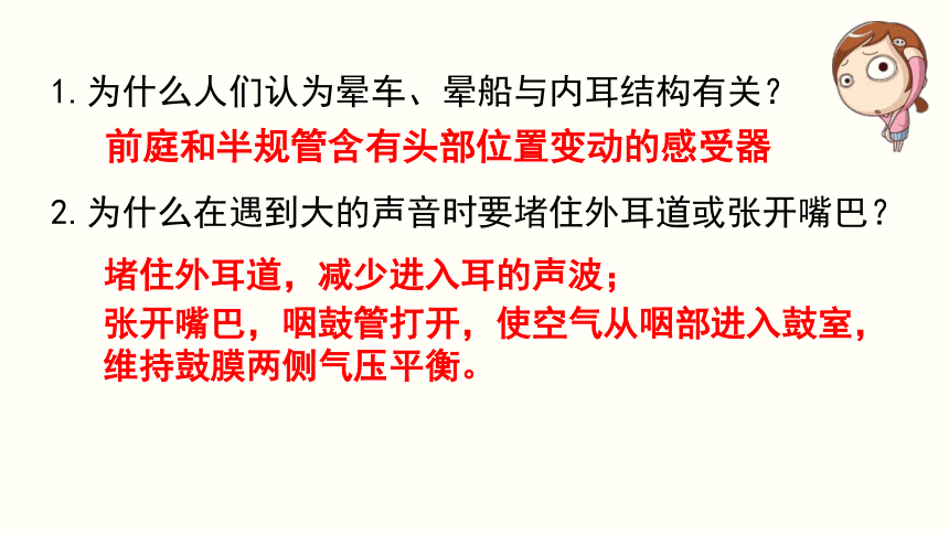 20212022學年北師大版生物七年級下冊4122感受器和感覺器官第2課時