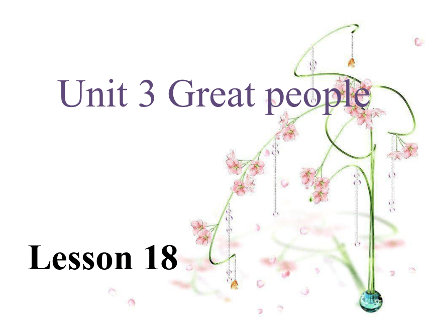 Unit 3 Great people Lesson 18 课件