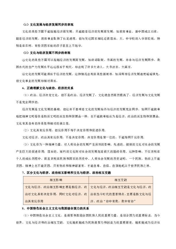 2019年高考政治二轮易混易错点归纳讲解 专题3.1 文化与生活-