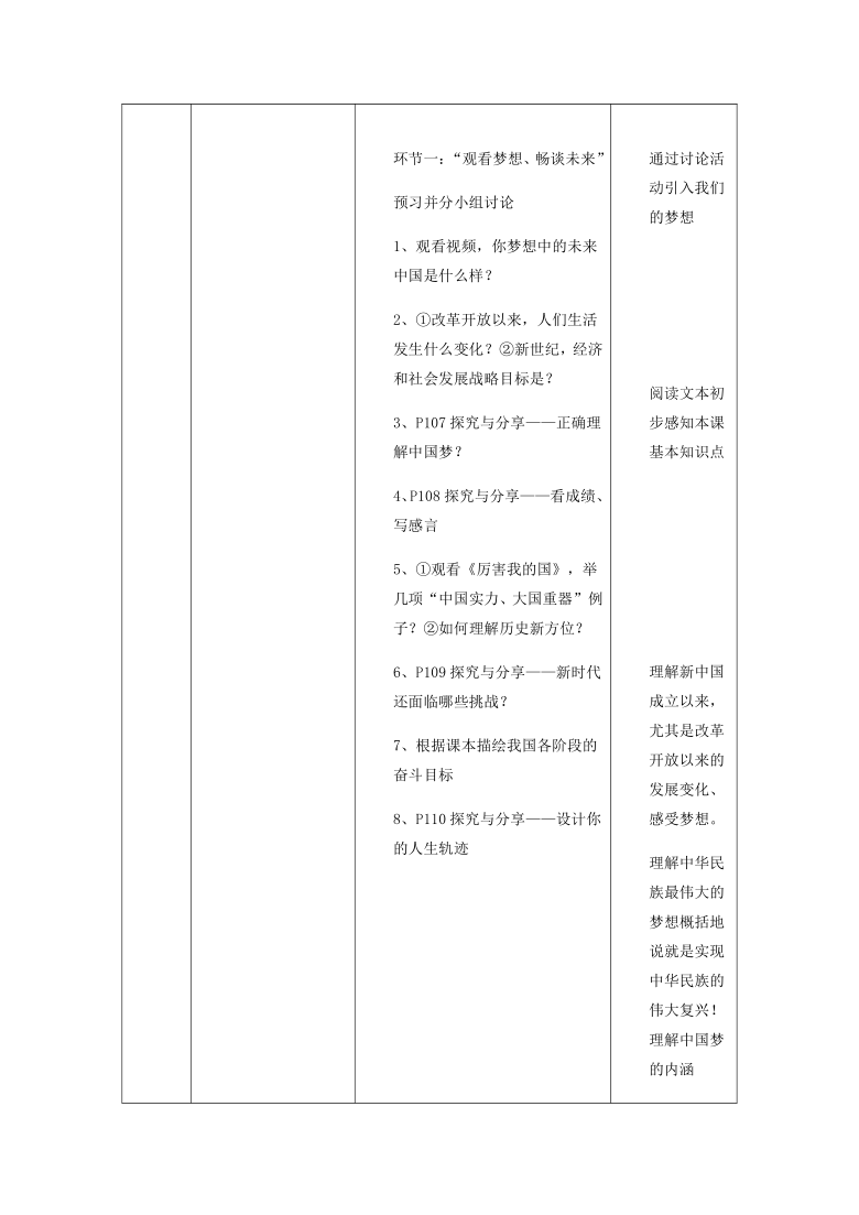 8.1 我们的梦想 教案