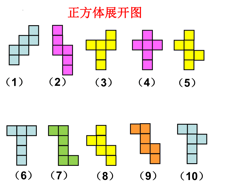 用手勢判斷下面的平面圖形是不是正方體的展開圖?