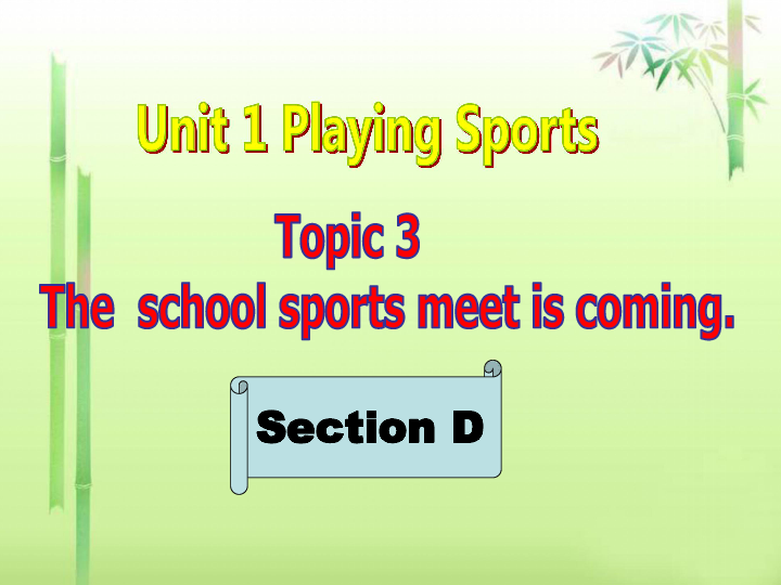 Unit 1 Playing Sports Topic 3 The school sports meet is coming.Section D课件18张PPT
