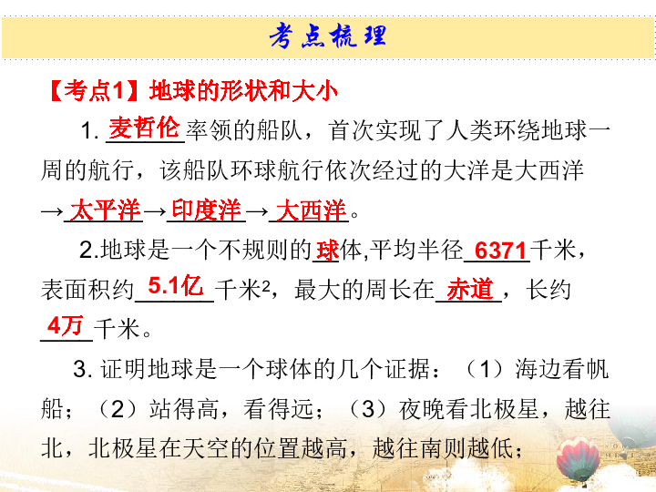 2020中考地理专题突破课件：专题一  地球和地图 87张PPT