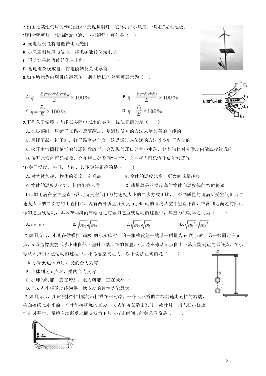 第3章 能量的转化与守恒 测试卷